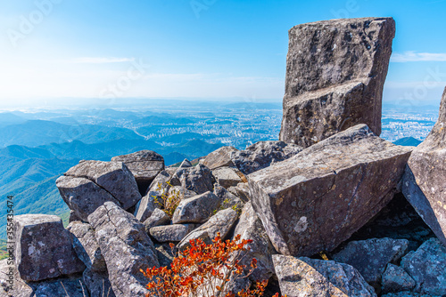 Jusangjeolli Cliff of Mudeungsan Mountain near Gwangju, Republic of Korea photo