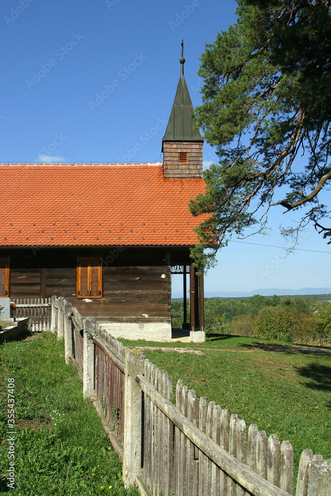 Fototapeta premium Chapel of St. John the Baptist in Lukinic Brdo, Croatia