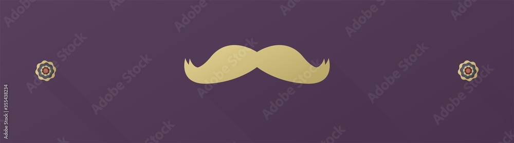 Mustache sign. Classical old style design. vector illustration Mustache sign. Classical old style design. vector illustration