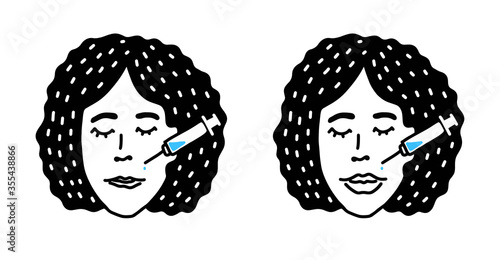 Modern vector illustration of lips injections. Lip augmentation. Hyaluronic Acid injections