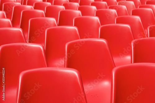 Red plastic chairs
