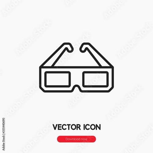 3d glasses icon vector sign symbol
