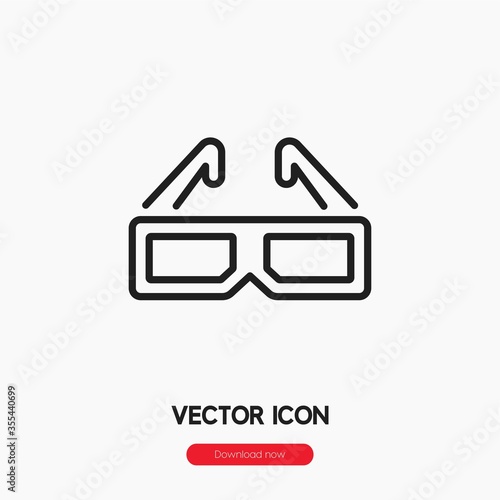 3d glasses icon vector sign symbol