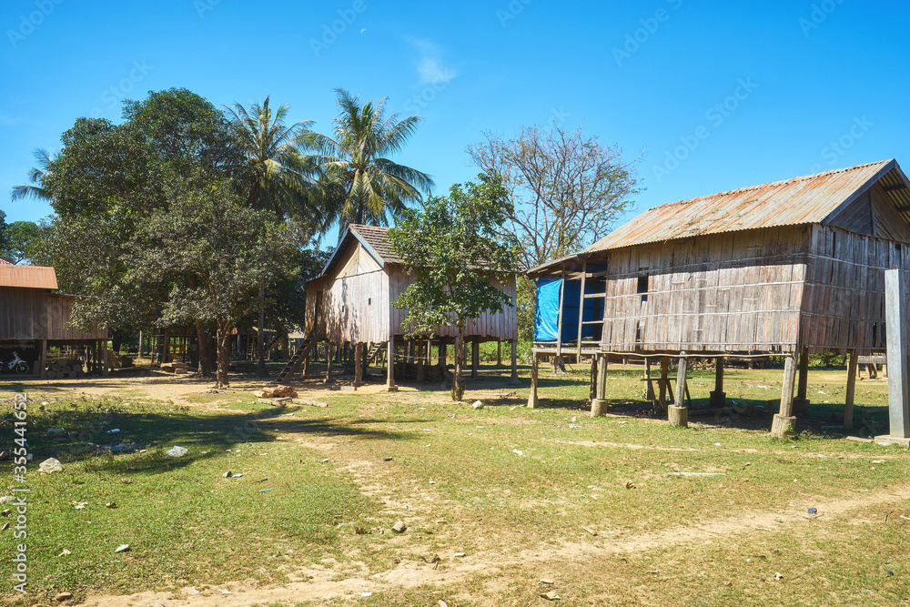 Abandoned stilt house in Kaoh Peak tribal village in Cambodia Abandoned stilt house in Kaoh Peak tribal village in Cambodia