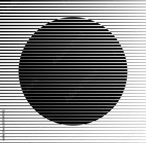 Square Logo with lines. Circle unusual icon Design .Background with Vector stripes .Geometric shape.