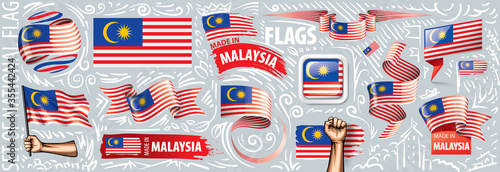 Vector set of the national flag of Malaysia in various creative designs