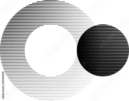 Square Logo with lines. Circle unusual icon Design .Background with Vector stripes .Geometric shape.