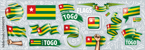 Vector set of the national flag of Togo in various creative designs