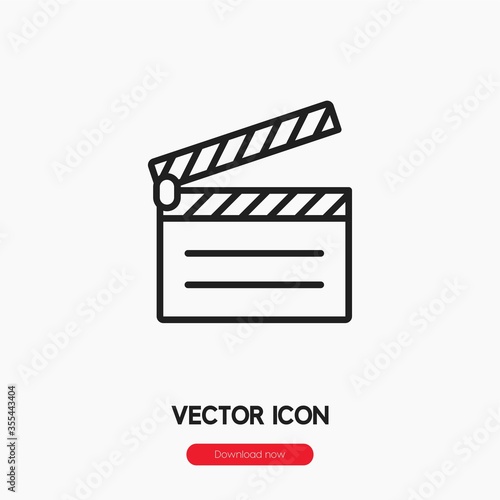 clapperboard icon vector sign symbol