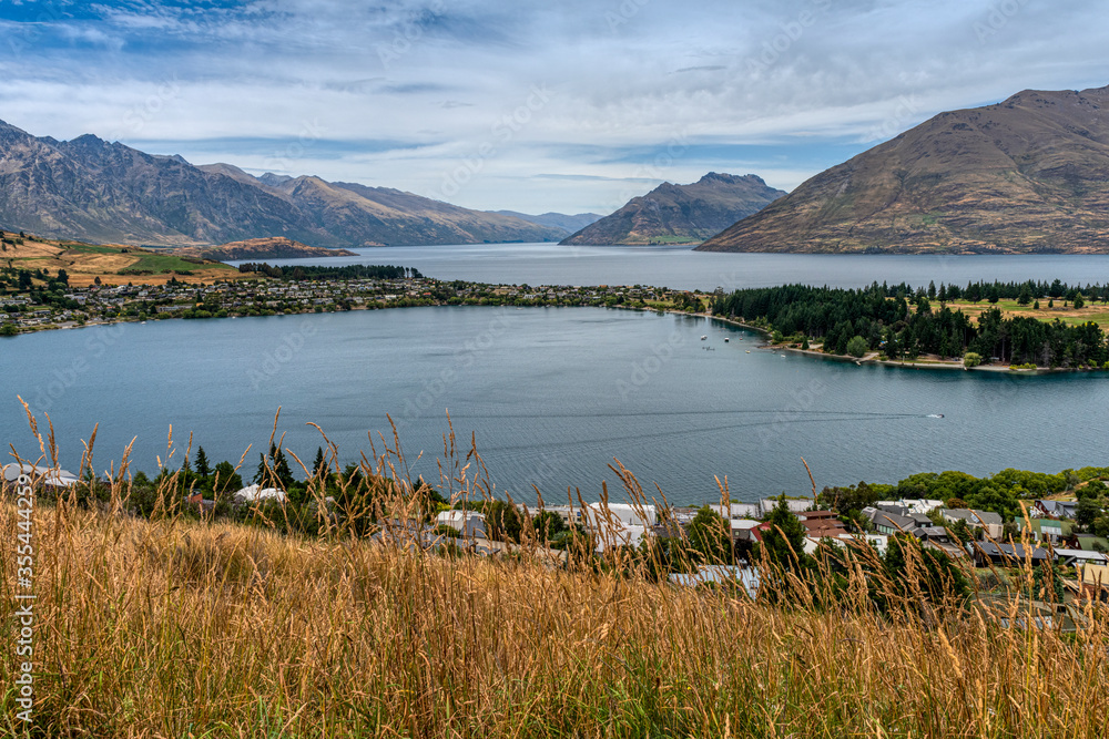 Queenstown and Lake Wakatipu in New Zealand's south Island