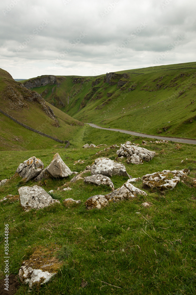 Fototapeta premium Looking down Winnats Pass towards Castleton