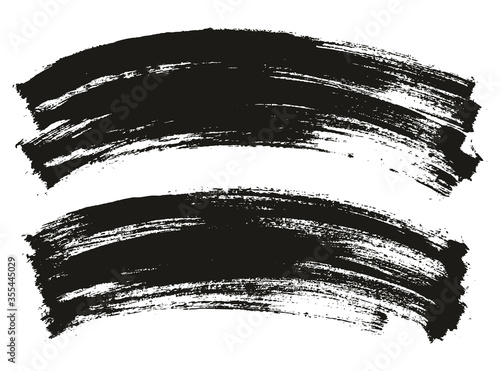 Flat Paint Brush Thin Long Curved Background High Detail Abstract Vector Background Set 