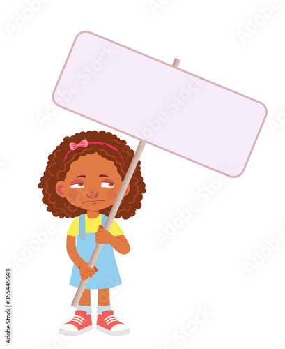 African Girl holding banner