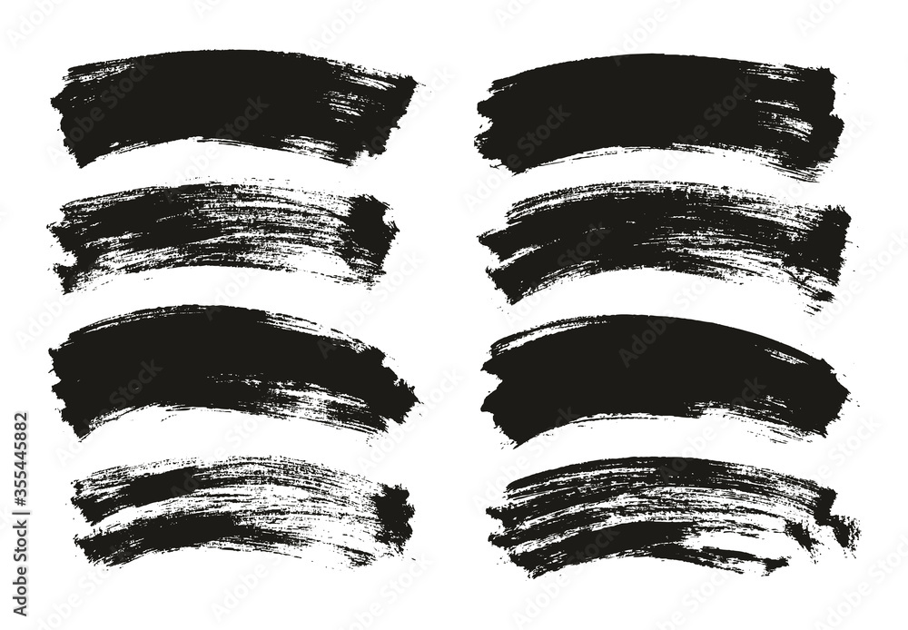 Flat Paint Brush Thin Long Curved Background High Detail Abstract Vector Background Set Flat Paint Brush Thin Long Curved Background High Detail Abstract Vector Background Set
