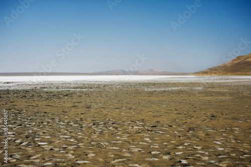 drought on the shore of a salt lake
