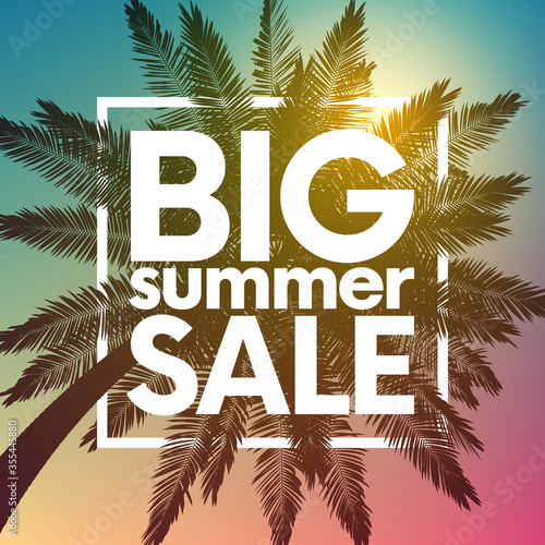 Big summer sale background with palm © 3d_kot