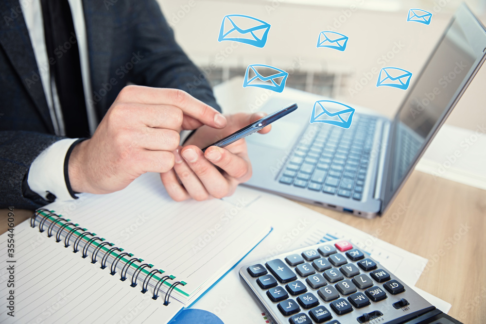 man using smart phone send message man using smart phone send message