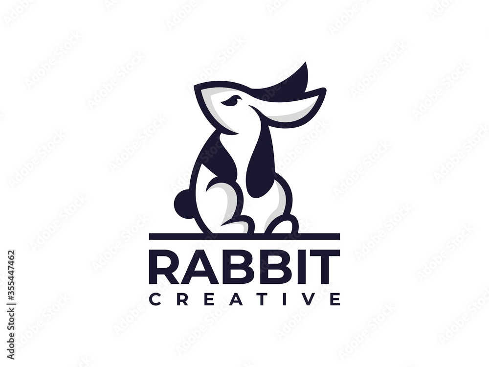 Fototapeta premium Rabbit Bunny Creative Logo Design Template