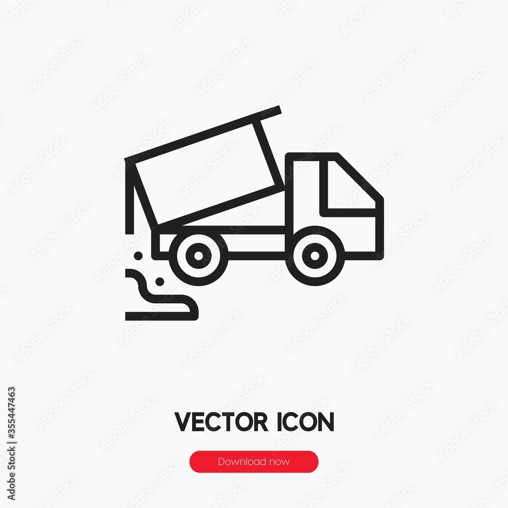 dumper icon vector. Linear style sign for mobile concept and web design. dumper symbol illustration. Pixel vector graphics - Vector.