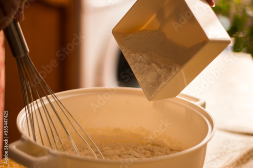 Preparing cupcakes at home