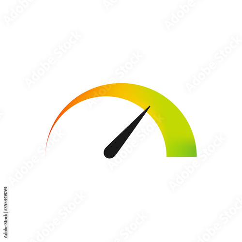 Speedometer icon control meter, logo design. Vector