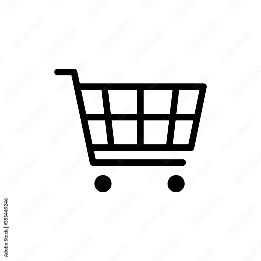 Shopping cart isolated icon. Shop flat button. Vector illustrition