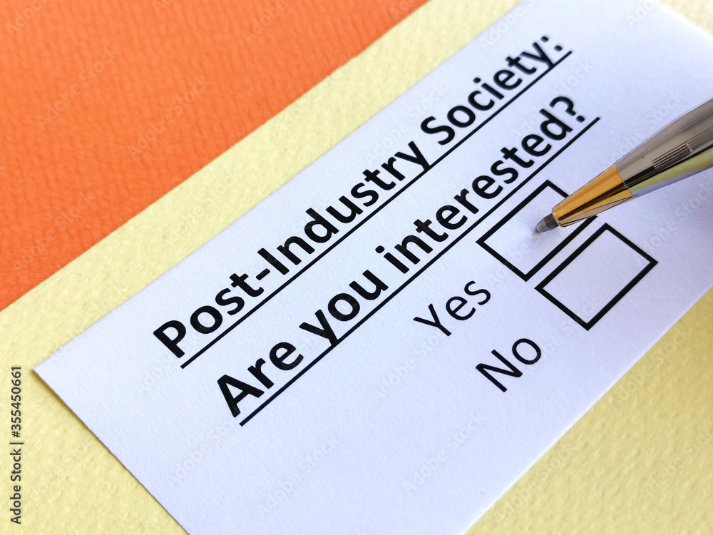 Fototapeta premium Questionnaire about industry