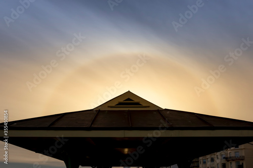 shelter top in Brighton and sun bow