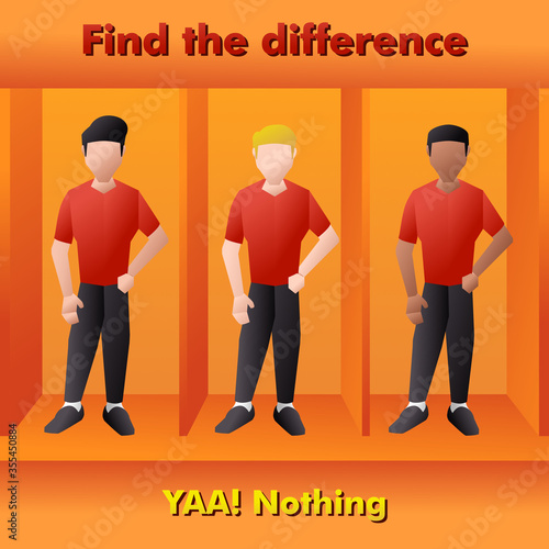 illustration of human rights to say there are no social differences between races and can you find the difference