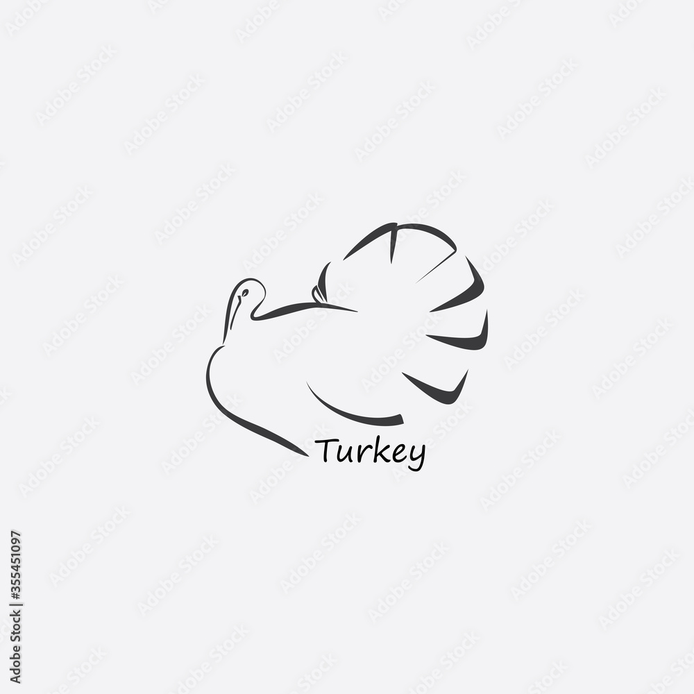 TURKEY BIRD OUTLINE illustration vector TURKEY BIRD OUTLINE illustration vector
