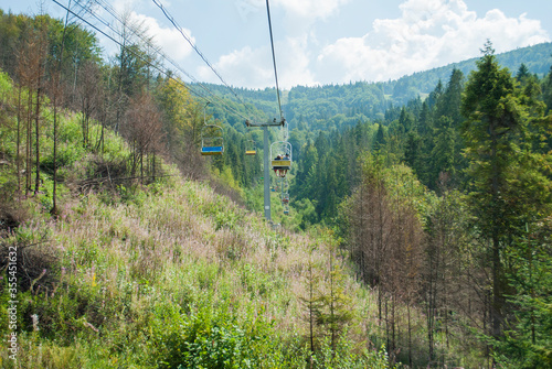 Lift in the summer in the Carpathians