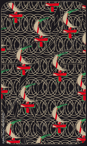 Tarot cards - back design. Astrological Symbol. Lilith