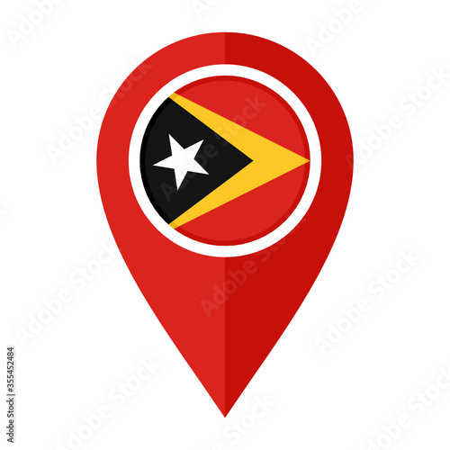 Free Download flat map marker icon with timor leste flag - GFXLoad