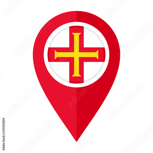 flat map marker icon with guernsey flag