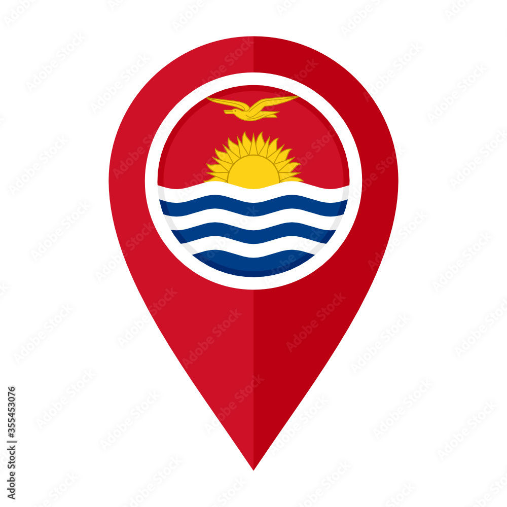 flat map marker icon with kiribati flag flat map marker icon with kiribati flag