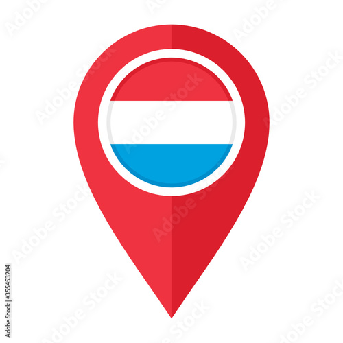 Free Download flat map marker icon with luxembourg flag. vector illustration isolated on white background - GFXLoad