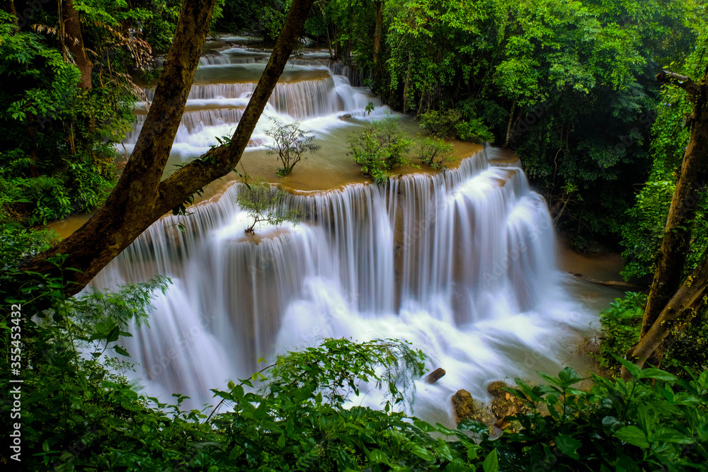 Huai Mae Khamin Waterfall, Khuean Srinagarindra National Park, Kanchanaburi Province
