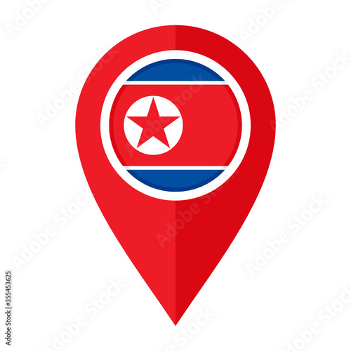 Free Download flat map marker icon with north korea flag isolated on white background
 - GFXLoad