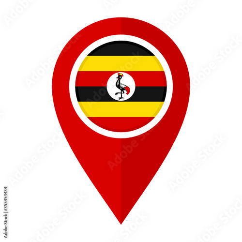 Free Download flat map marker icon with uganda flag isolated on white background - GFXLoad