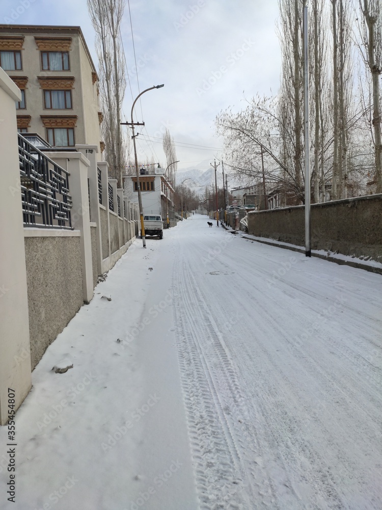 snow covered road