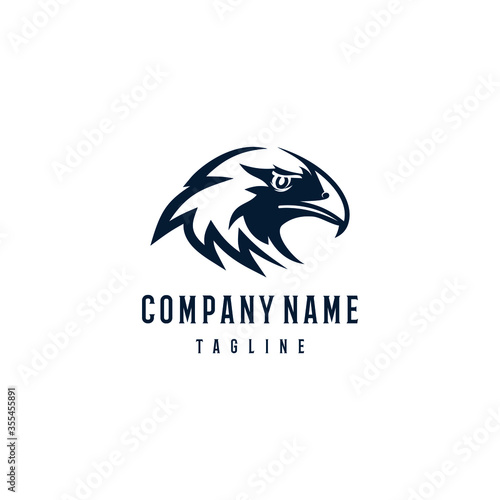 Golden eagle logo design template. Awesome a golden eagle logo. A golden eagle lineart logotype.