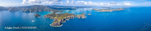 Aerial view of Urupukapuka island in New Zealand photo