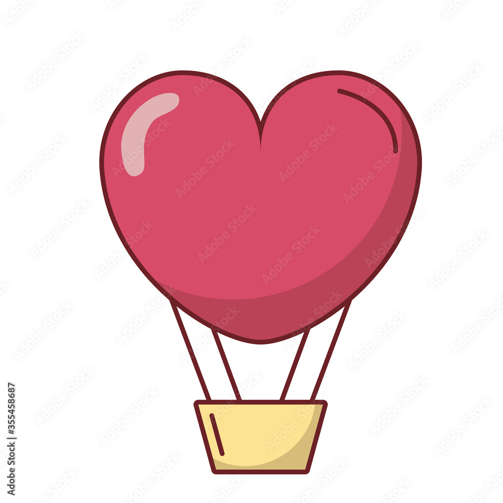 Love heart hot air balloon vector design Love heart hot air balloon vector design