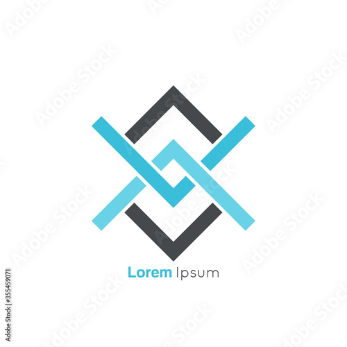 Concept association, alliance, unity, teamwork. Abstract knot vector logo design template.
