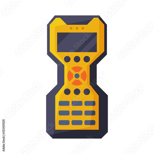 Laser Distance Meter Measurement Equipment Device Flat Style Vector Illustration on White Background