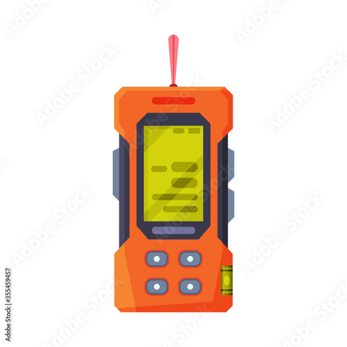 Measurement Equipment, Geodetic Engineering Device Flat Style Vector Illustration on White Background
