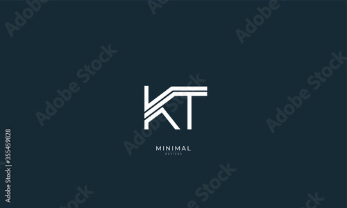 Alphabet letters icon logo KT