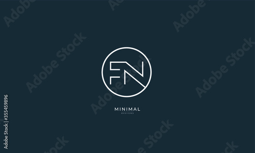 Alphabet letters icon logo FN