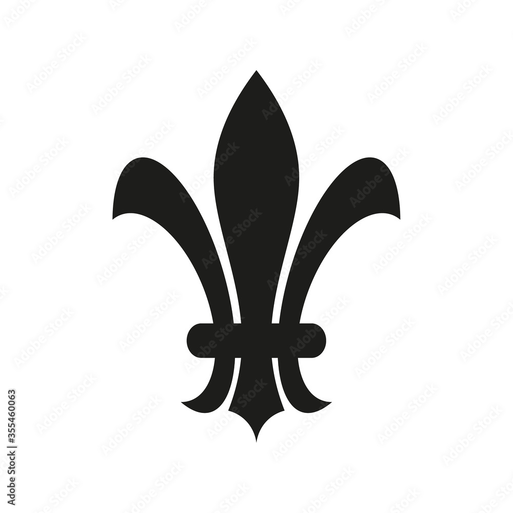 Fleur de lis heraldic icon. Vector lily flower on a white background. Fleur de lis heraldic icon. Vector lily flower on a white background.