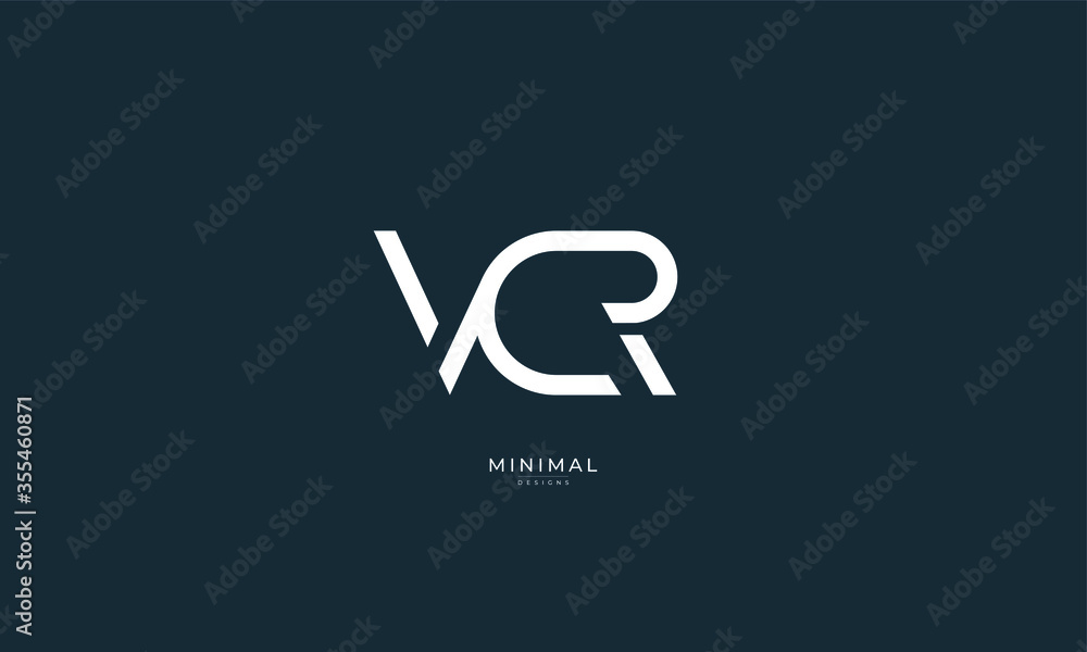 Alphabet letters icon logo VCR Alphabet letters icon logo VCR